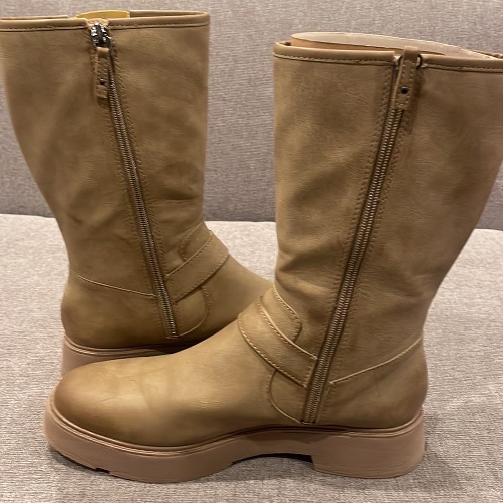 Dr. Scholl's Tan Combat Moto Boots